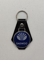 Sleutelhanger - Daewoo - Paars - Leer - Leather - Metaal - Auto