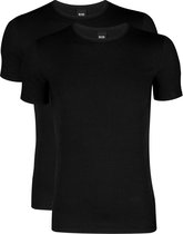 HUGO BOSS stretch T-shirts slim fit (2-pack) - heren T-shirts O-hals - zwart -  Maat: M
