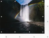 Tuinposter Waterval Regenboog | 150 x 100 cm | PosterGuru