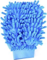 Dubbelzijdige microvezel handschoen - Washandschoen microfiber - Stofhandschoen - Huishoud schoonmaak borstel Auto wassen - Spons - Afstoffen - Blauw