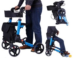 IMPAQT Rollator - Lichtgewicht, stabiel en klein opvouwbaar - Blauw