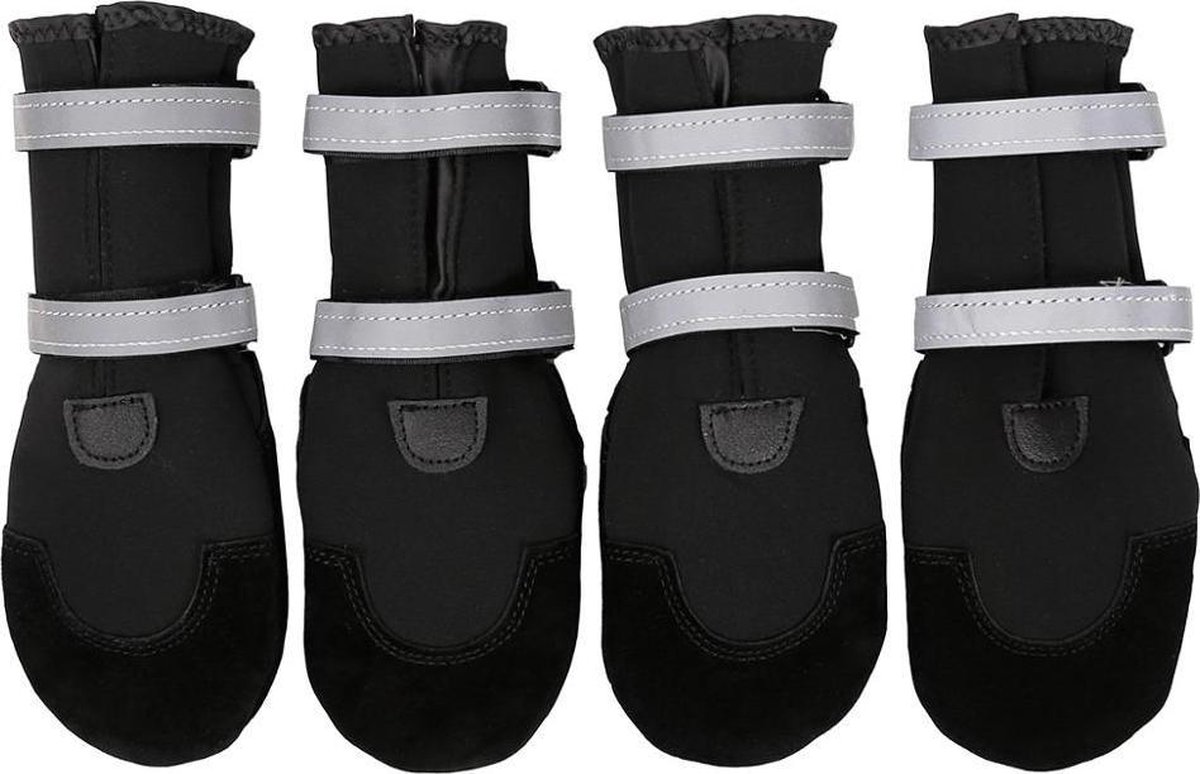 Hondenschoenen 4 stks/set Waterdichte Winter Pet Hondenschoenen Anti-slip Regen Sneeuwlaarzen Schoeisel Dikke Warm Voor Kleine Katten Puppy Honden Sokken Booties Hondenlaarzen (Kleur: Rose Rood, Maat: 4