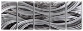 Schilderij Aluminium  Vijfluik  Golven 60x150cm - Schilderijen - Moderne Schilderijen - 1 Jaar Garantie