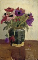 Gemberpot met anemonen, George Hendrik Breitner, ca. 1900 - ca. 1923 op aluminium dibond