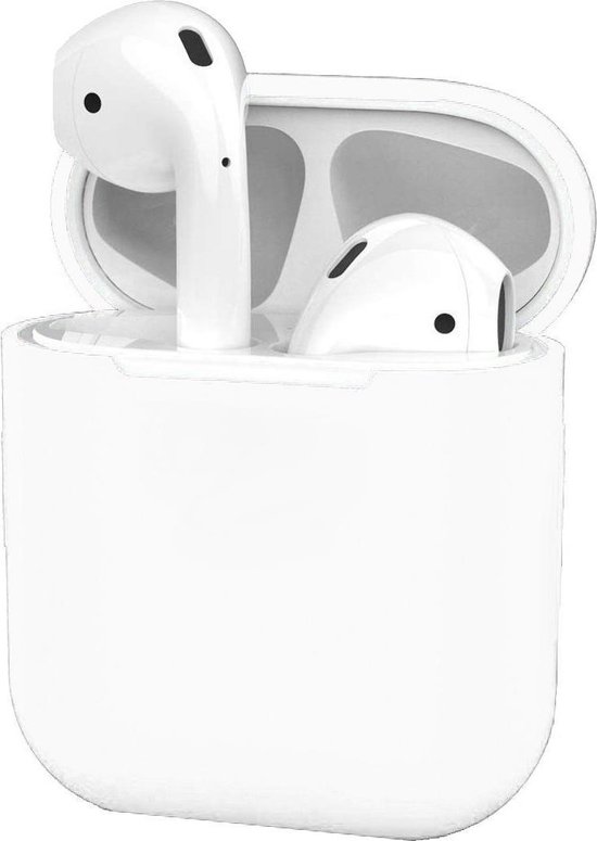 Housse en silicone pour Apple AirPods 2 Housse ultra mince - Blanc | bol