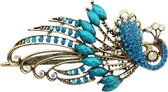 Haarklem dames - Haarspeld - Haarclip - Haarsieraad - Haar accessoires - Blauw/Grijs - 12 cm - Uniek - Cadeau Tip