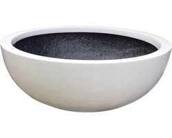 bloempot plantenschaal fiberstone rond 50 cm hoogglans wit voor binnen en buiten