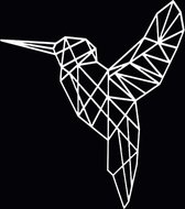 Witte Geometrische vogel -  kinderkamer - woonkamer - muursticker - afmeting: 43x47 cm -  Nr 200