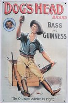Guinness met reliëf, wand- reclamebord 20x30cm