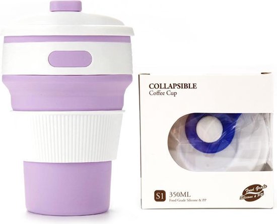 Koffiebeker to go - Inklapbare beker - Duurzame beker - 100 % BPA Opvouwbaar -... | bol.com
