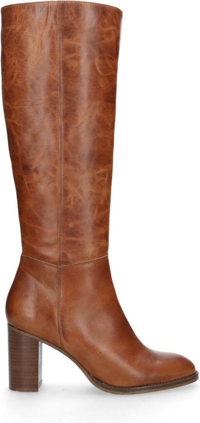 | Sacha Dames Cognac hoge laarzen met hak Maat 40 Sacha Dames Hoge cognac laarzen met hak