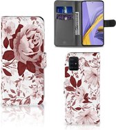 Hoesje Geschikt voor Samsung Galaxy A51 Watercolor Flowers