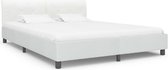 Bedframe Wit 180x200 cm Kunstleer (Incl LW Led klok) - Bed frame met lattenbodem - Tweepersoonsbed Eenpersoonsbed