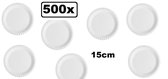 500x Kartonnen borden wit 1 vaks 15cm