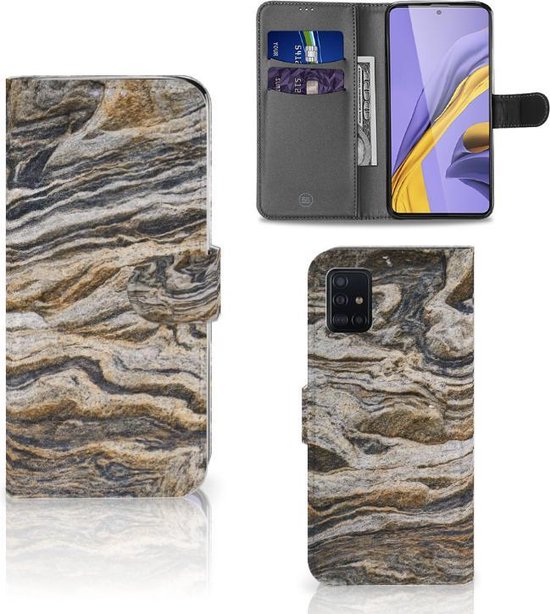 Book Case voor Samsung Galaxy A51 Bookcase Steen bol