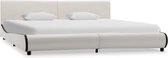 Bedframe Wit 180x200 cm Kunstleer (Incl LW Led klok) - Bed frame met lattenbodem - Tweepersoonsbed Eenpersoonsbed