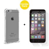 iPhone 6 en 6s Plus Telefoonhoesje met 2 x Screenprotector | Transparent Siliconen Tpu Smartphone Case | Extra Stevige Randen | Gehard Beschermglas