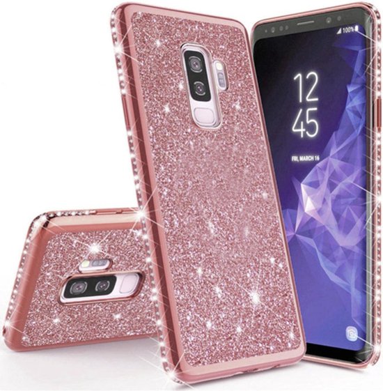 Luxe Glitter Back cover voor - Samsung Galaxy Plus Roze - Bling Cover - TPU... | bol.com