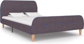 Bedframe Taupe Stof 120x200 cm (Incl LW Anti kras Vilt) - Bed frame met lattenbodem - Tweepersoonsbed Eenpersoonsbed