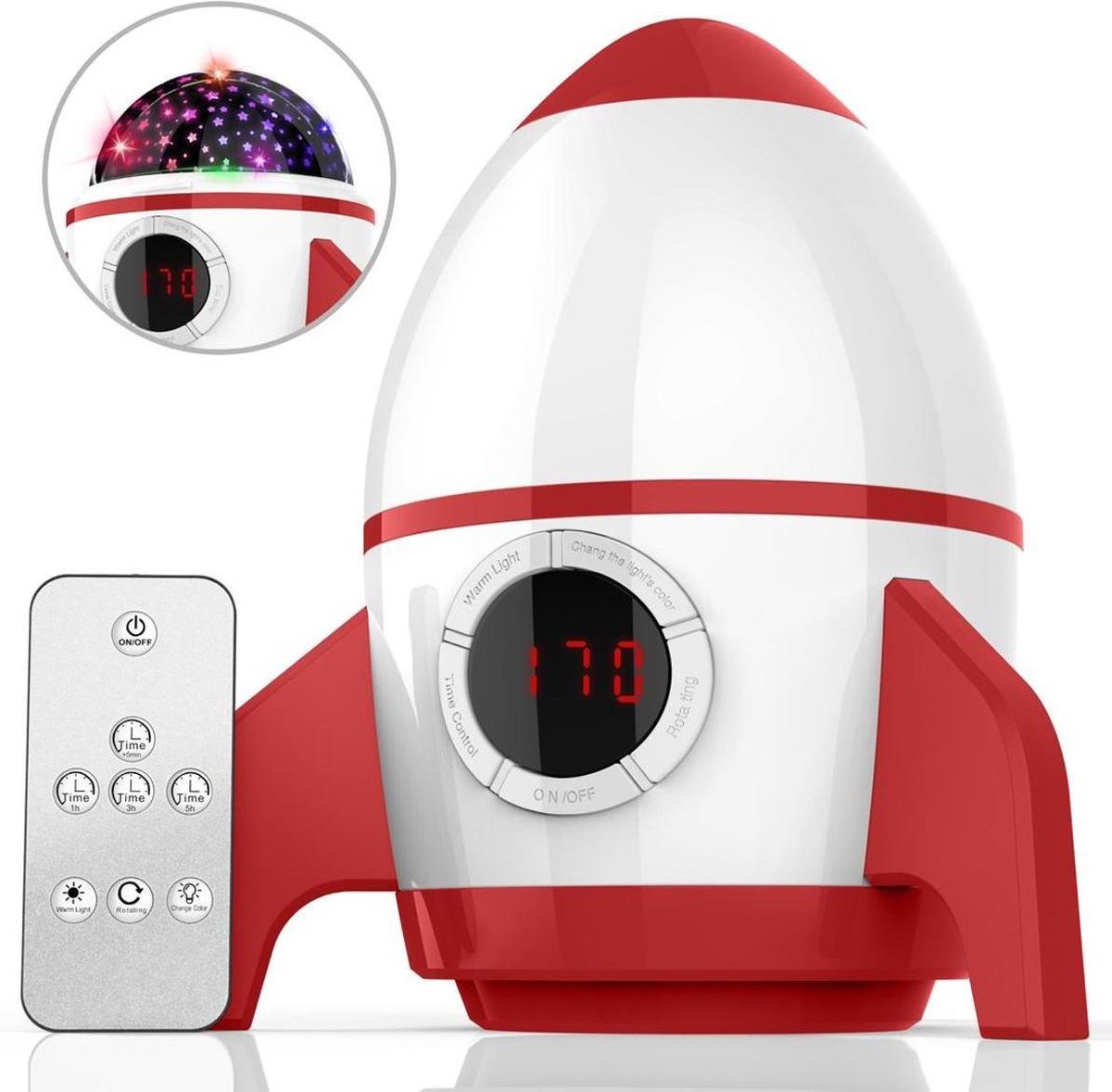 Sterrenhemel LED Projector - Raket - Rood | bol.com