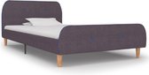 Bedframe Taupe Stof 90x200 cm (Incl LW Anti kras Vilt) - Bed frame met lattenbodem - Tweepersoonsbed Eenpersoonsbed