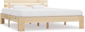 Bedframe Bruin GrenenHout 180x200 cm (Incl LW Anti kras Vilt) - Bed frame met lattenbodem - Tweepersoonsbed Eenpersoonsbed