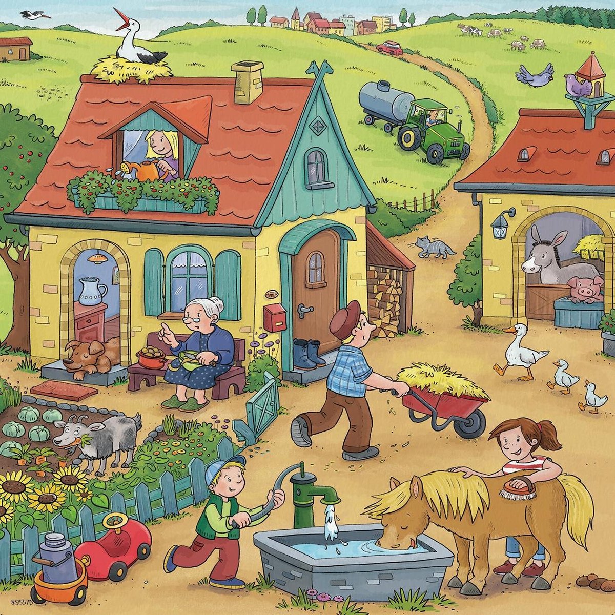 Ravensburger puzzel Boerderij - 3x49 stukjes - kinderpuzzel — afbeelding 4