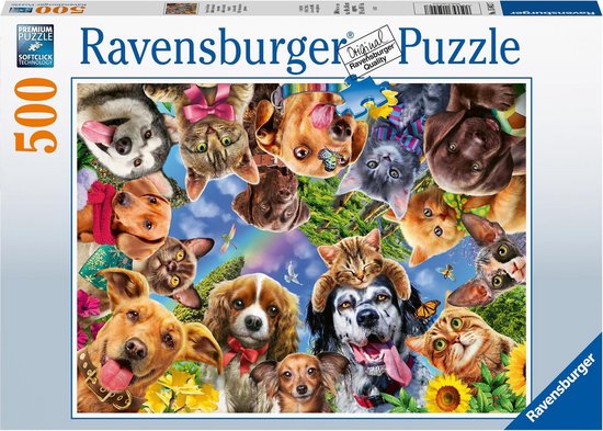 Ravensburger puzzel Dieren selfie - legpuzzel - 500 stukjes | bol