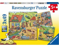 Ravensburger puzzel Boerderij - 3x49 stukjes - kinderpuzzel