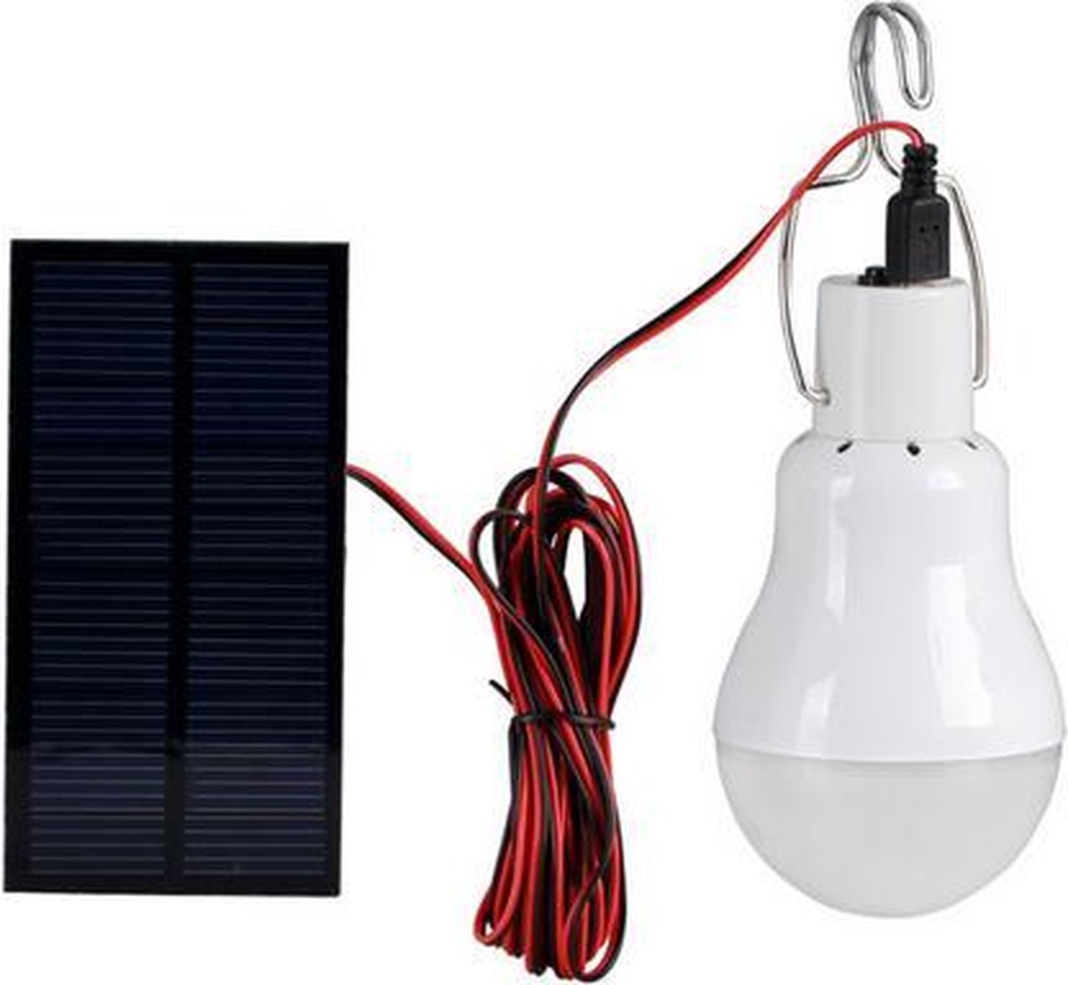 bol.com | LED lamp voor in de tent met zonnepaneel / Camping kamperen /  Werkt op accu / Solar