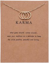 Kasey Karma Ketting - Rondje aan ketting  3 Cirkel - Goudkleurig