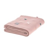 Lässig gebreide deken GOTS Dots dusky pink 80 x 110 cm