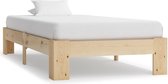 Bedframe Bruin GrenenHout 100x200 cm (Incl LW Anti kras Vilt) - Bed frame met lattenbodem - Tweepersoonsbed Eenpersoonsbed
