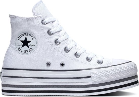 Converse Dames Hoge sneakers Chuck Taylor All Star Plat Hi - Wit - Maat 41  | bol.com