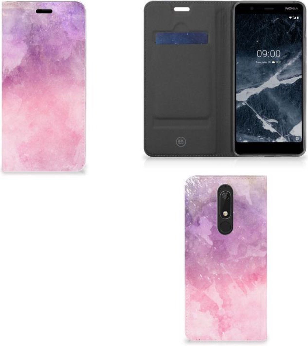 Bookcase Nokia 5.1 (2018) Pink Purple Paint