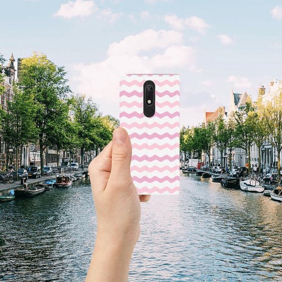 Coque Nokia 5.1 (2018) avec Magnet Waves Rose