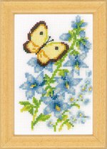 Miniatuur kit Bloemen en vlinders set van 3 - Vervaco - PN-0157101