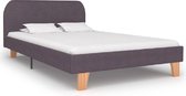 Bedframe Taupe Stof 120x200 cm (Incl LW Anti kras Vilt) - Bed frame met lattenbodem - Tweepersoonsbed Eenpersoonsbed