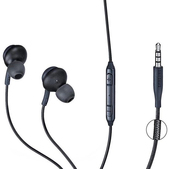 AKG oordopjes in-Ears Samsung - Akg oortjes - Zwart - Knoopvrij - Android en Ios - Samsung S6/S7/S8/S9/S10/S20 - Merkloos