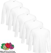 Fruit of the Loom 5 Value Weight Longsleeve T-shirt wit M