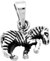 Zilveren Zebra kettinghanger