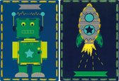 Borduurkaart kit Robot en raket set van 2 - Vervaco - PN-0157038