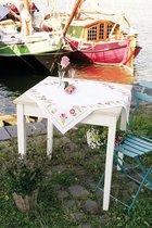 Aida tafelkleed kit Roze bloemen - Vervaco - PN-0156419