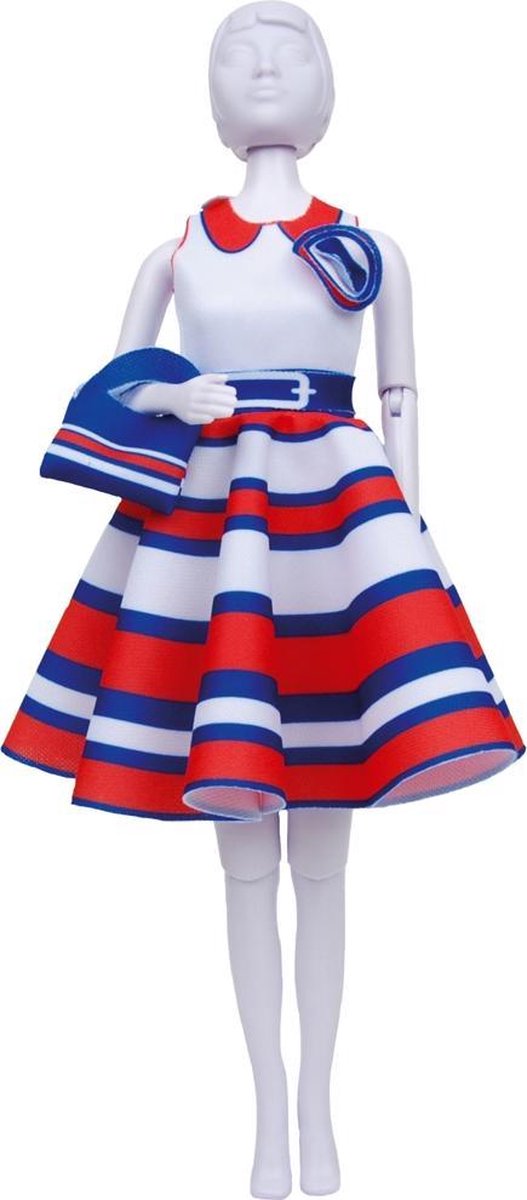 Dress Your Doll - Making Couture Outfit kit Peggy Stripes - Voor pop van 29cm - PN-0183233