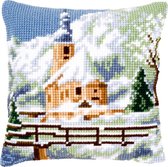 Kruissteekkussen kit Kerk in de sneeuw - Vervaco - PN-0021806