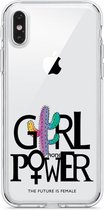 Apple Iphone X / XS transparant siliconen hoesje - Girl Power