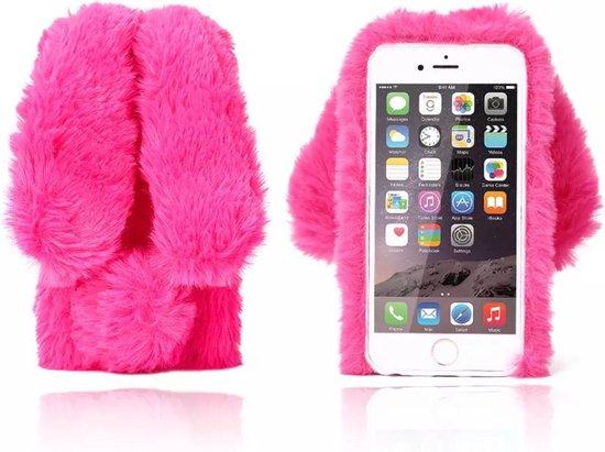 wervelkolom Collega Veel Bunny telefoonhoesje - konijnen hoesje - iPhone 11 - Fel roze | bol.com