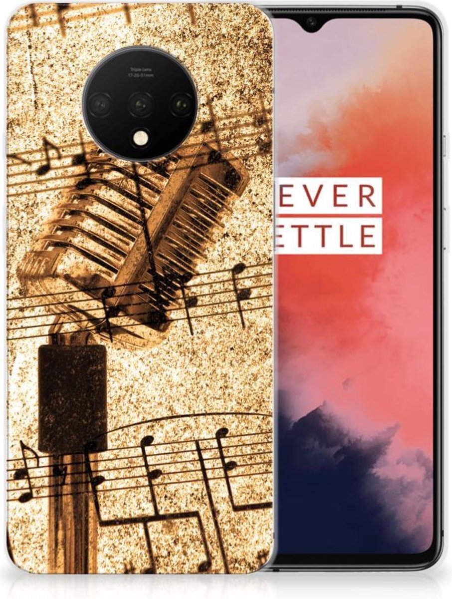 Back Cover voor OnePlus 7T Siliconen Hoesje met foto Bladmuziek