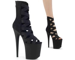 Pleaser - FLAMINGO-800-24 Plateau Laarzen, Paaldans schoenen - Paaldans schoenen - 37 Shoes - Zwart