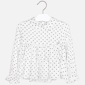 Mayoral mooie blouse white-donkerblauwe stippen